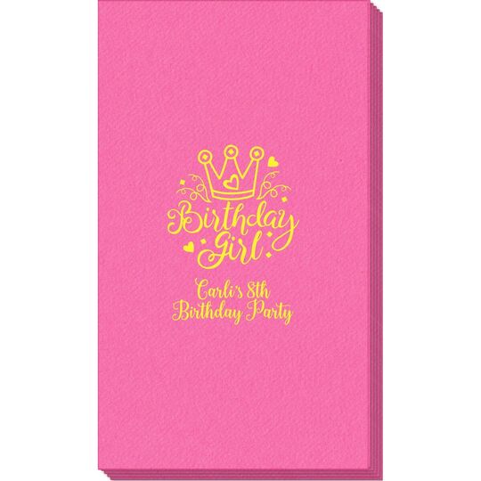 Birthday Girl Linen Like Guest Towels