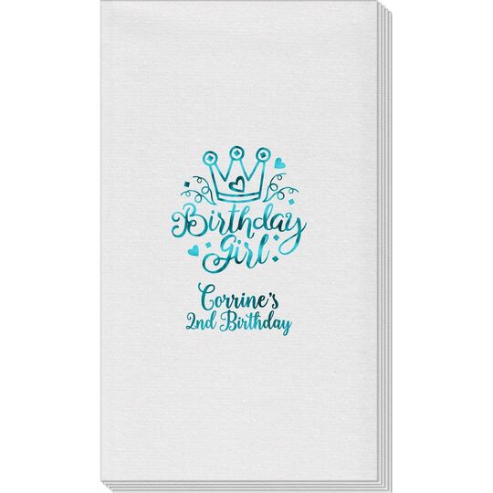 Birthday Girl Linen Like Guest Towels