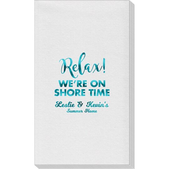 Relax We're On Shore Time Linen Like Guest Towels