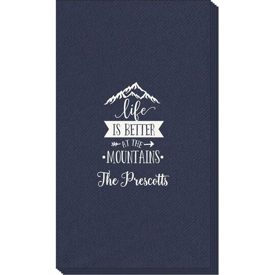 Life is Better at the Mountains Linen Like Guest Towels