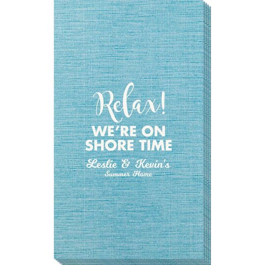 Relax We're On Shore Time Bamboo Luxe Guest Towels
