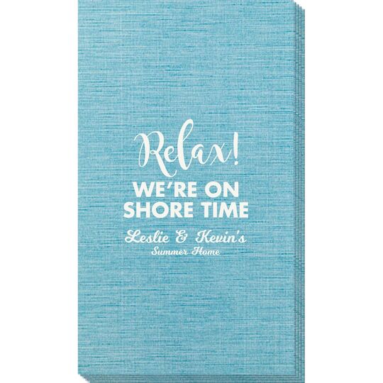 Relax We're On Shore Time Bamboo Luxe Guest Towels