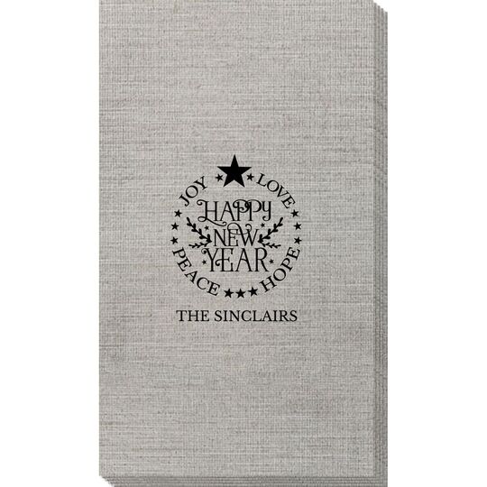 Happy New Year Bamboo Luxe Guest Towels