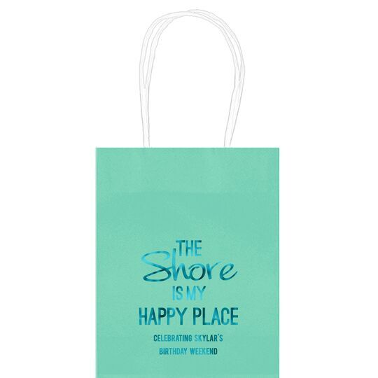 The Shore Is My Happy Place Mini Twisted Handled Bags