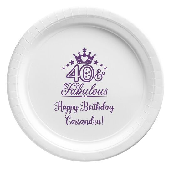 40 & Fabulous Crown Paper Plates