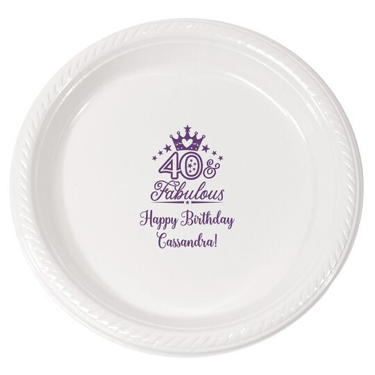 40 & Fabulous Crown Plastic Plates