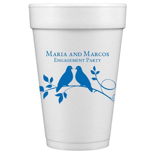 Birds on a Branch Styrofoam Cups