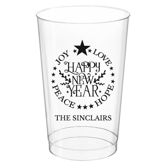 Happy New Year Clear Plastic Cups