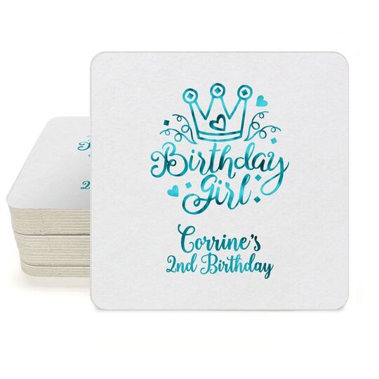 Birthday Girl Square Coasters