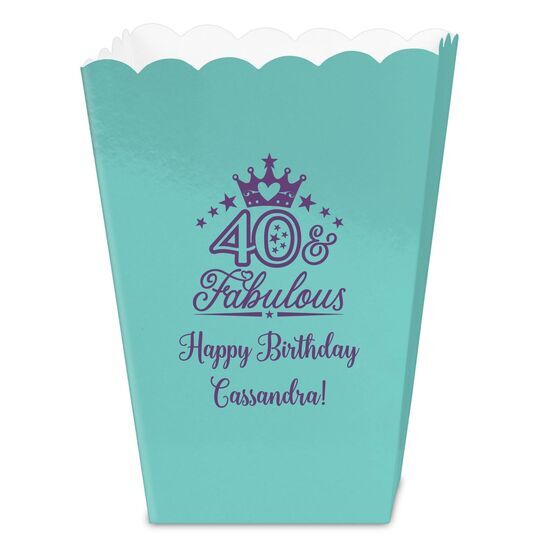 40 & Fabulous Crown Mini Popcorn Boxes