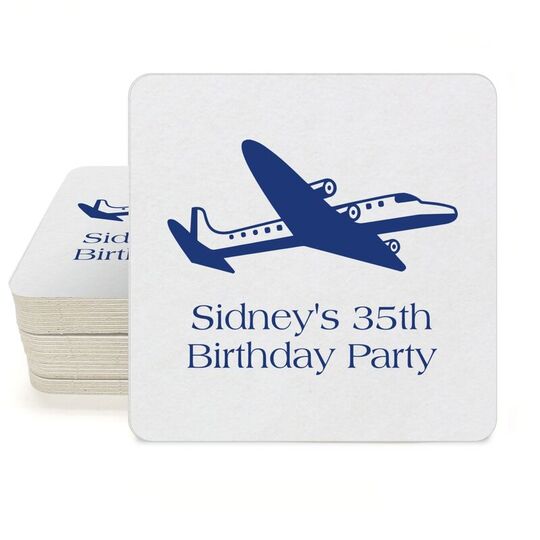 Narrow Airliner Square Coasters