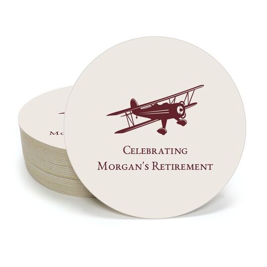 Biplane Round Coasters