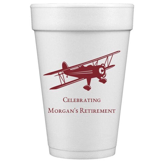 Biplane Styrofoam Cups