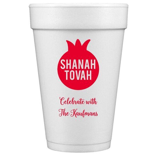 Shanah Tovah Pomegranate Styrofoam Cups