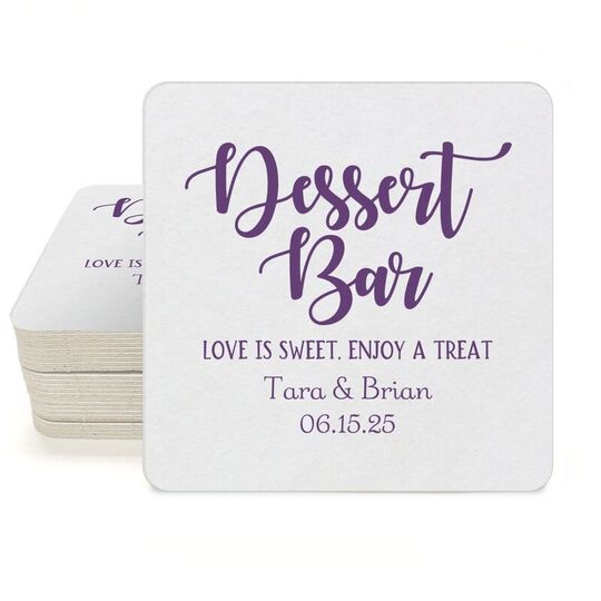 Dessert Bar Square Coasters