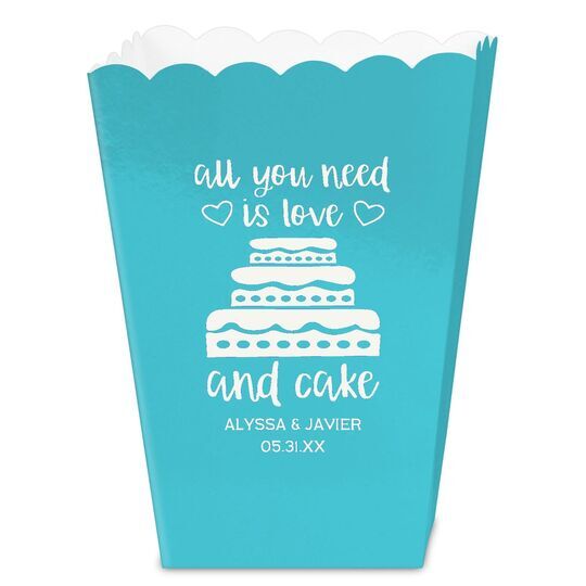 All You Need Is Love and Cake Mini Popcorn Boxes