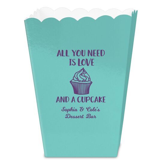 All You Need Is Love and a Cupcake Mini Popcorn Boxes