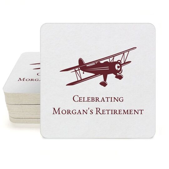 Biplane Square Coasters