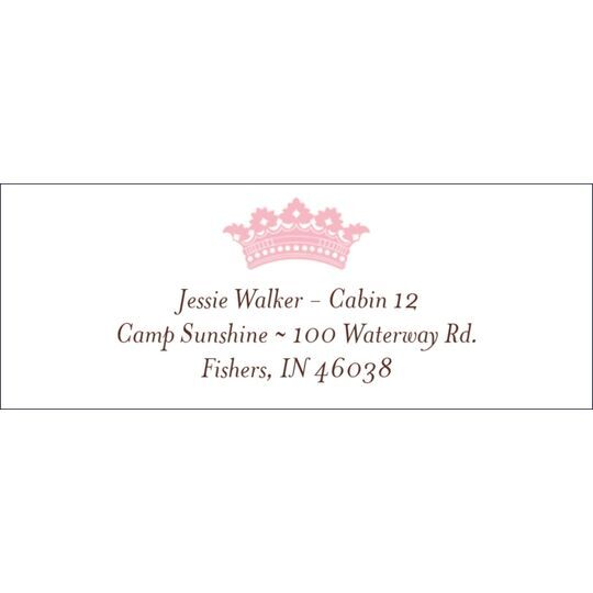 Pink Crown Return Address Labels