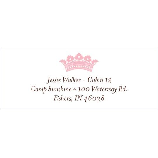 Pink Crown Return Address Labels