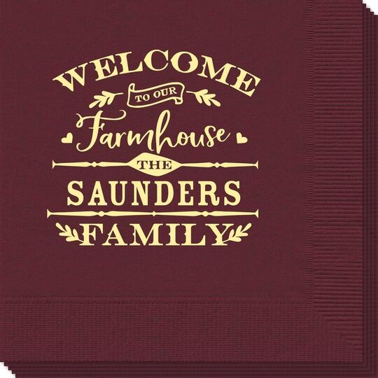 Welcome To Our Farmhouse Napkins