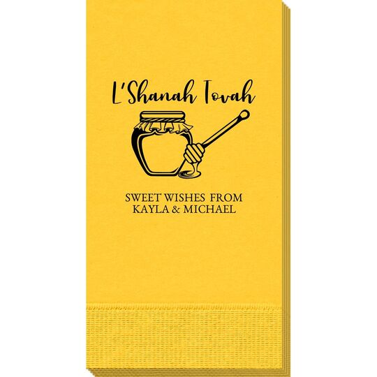 L'Shanah Tovah Honey Pot Guest Towels
