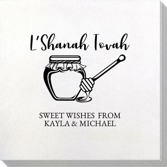 L'Shanah Tovah Honey Pot Bamboo Luxe Napkins