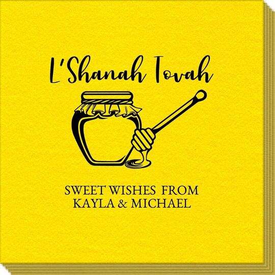 L'Shanah Tovah Honey Pot Linen Like Napkins