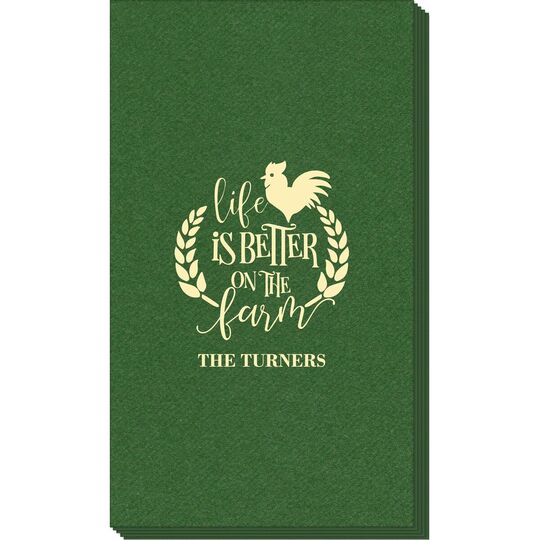 Life Is Better On The Farm Linen Like Guest Towels