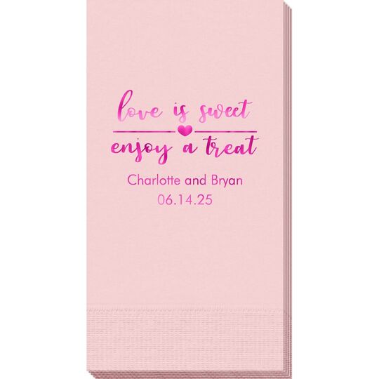 Love is Sweet Enjoy a Treat Guest Towels