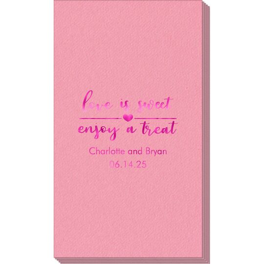 Love is Sweet Enjoy a Treat Linen Like Guest Towels