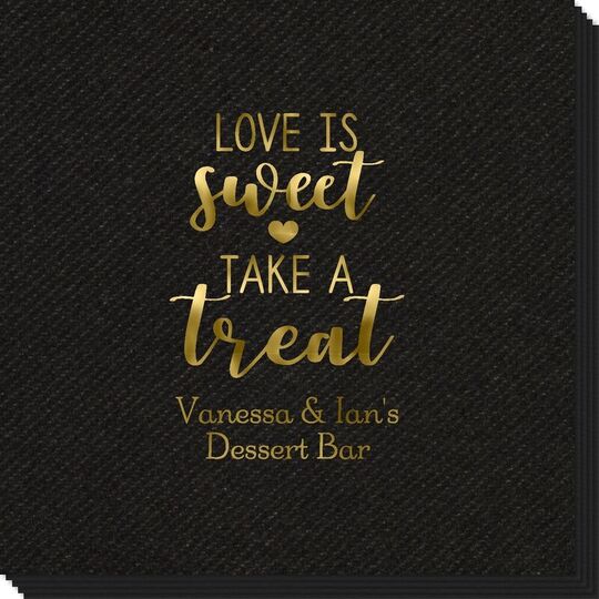 Love is Sweet Take a Treat Linen Like Napkins