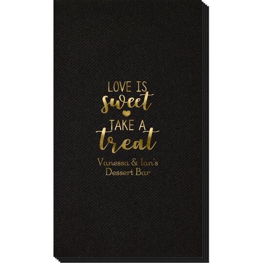 Love is Sweet Take a Treat Linen Like Guest Towels