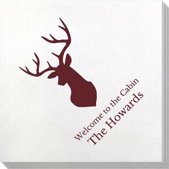 Mounted Buck Bamboo Luxe Napkins