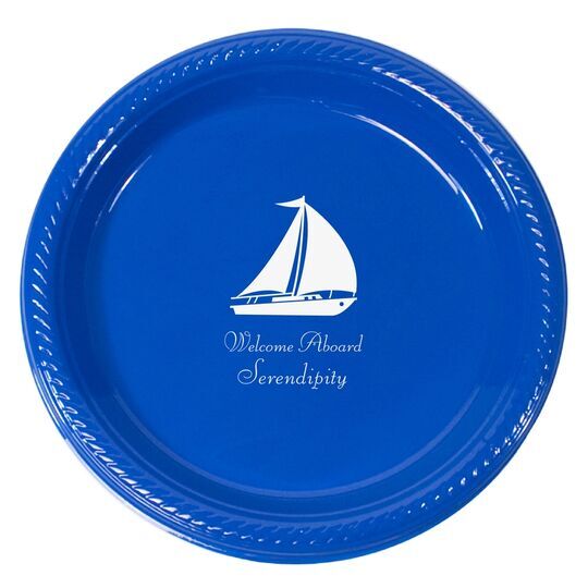 Large Sailboat Plastic Plates