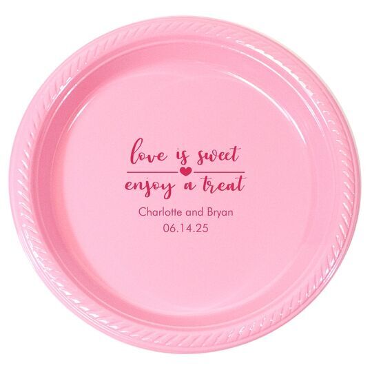 Love is Sweet Enjoy a Treat Plastic Plates