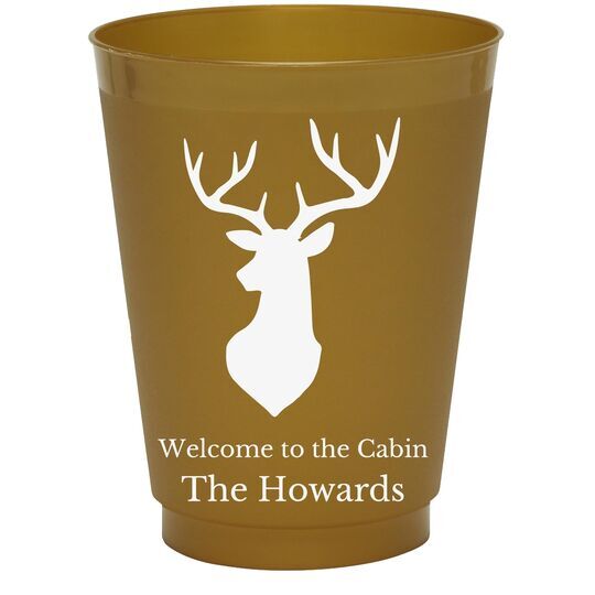 Mounted Buck Colored Shatterproof Cups