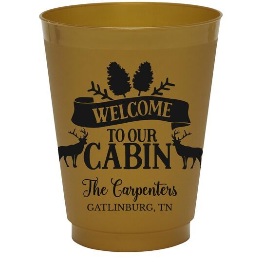 Welcome to Our Cabin Colored Shatterproof Cups