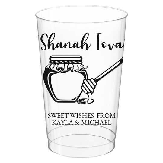 L'Shanah Tovah Honey Pot Clear Plastic Cups