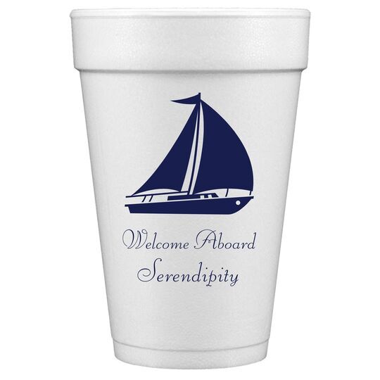 Large Sailboat Styrofoam Cups