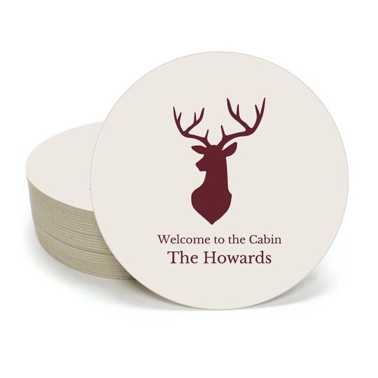 Mounted Buck Round Coasters