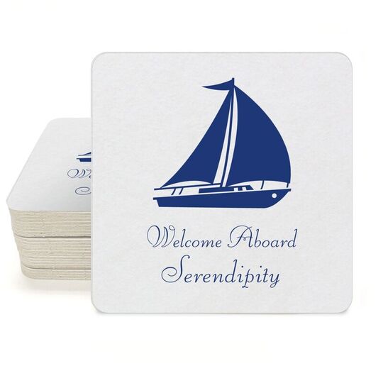 Large Sailboat Square Coasters