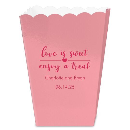 Love is Sweet Enjoy a Treat Mini Popcorn Boxes