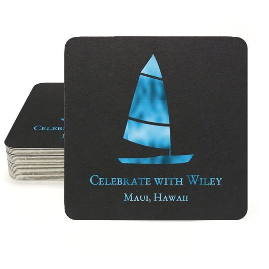 Windsurfer Square Coasters