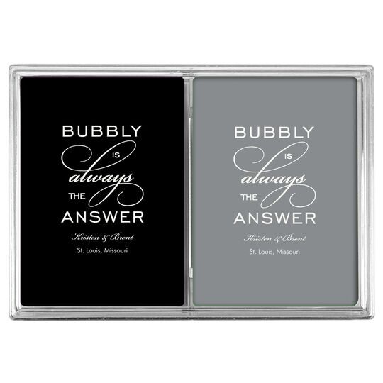 Bubbly is the Answer Double Deck Playing Cards