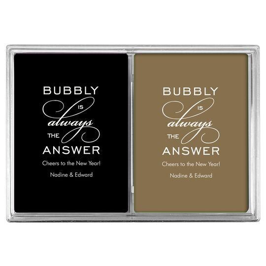 Bubbly is the Answer Double Deck Playing Cards