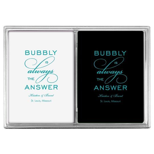 Bubbly is the Answer Double Deck Playing Cards