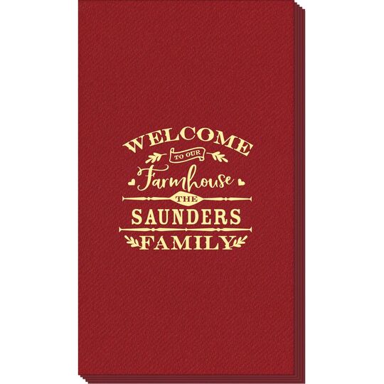 Welcome To Our Farmhouse Linen Like Guest Towels