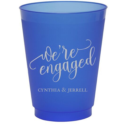 We're Engaged Colored Shatterproof Cups