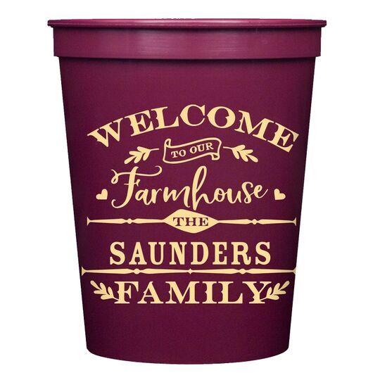 Welcome To Our Farmhouse Stadium Cups